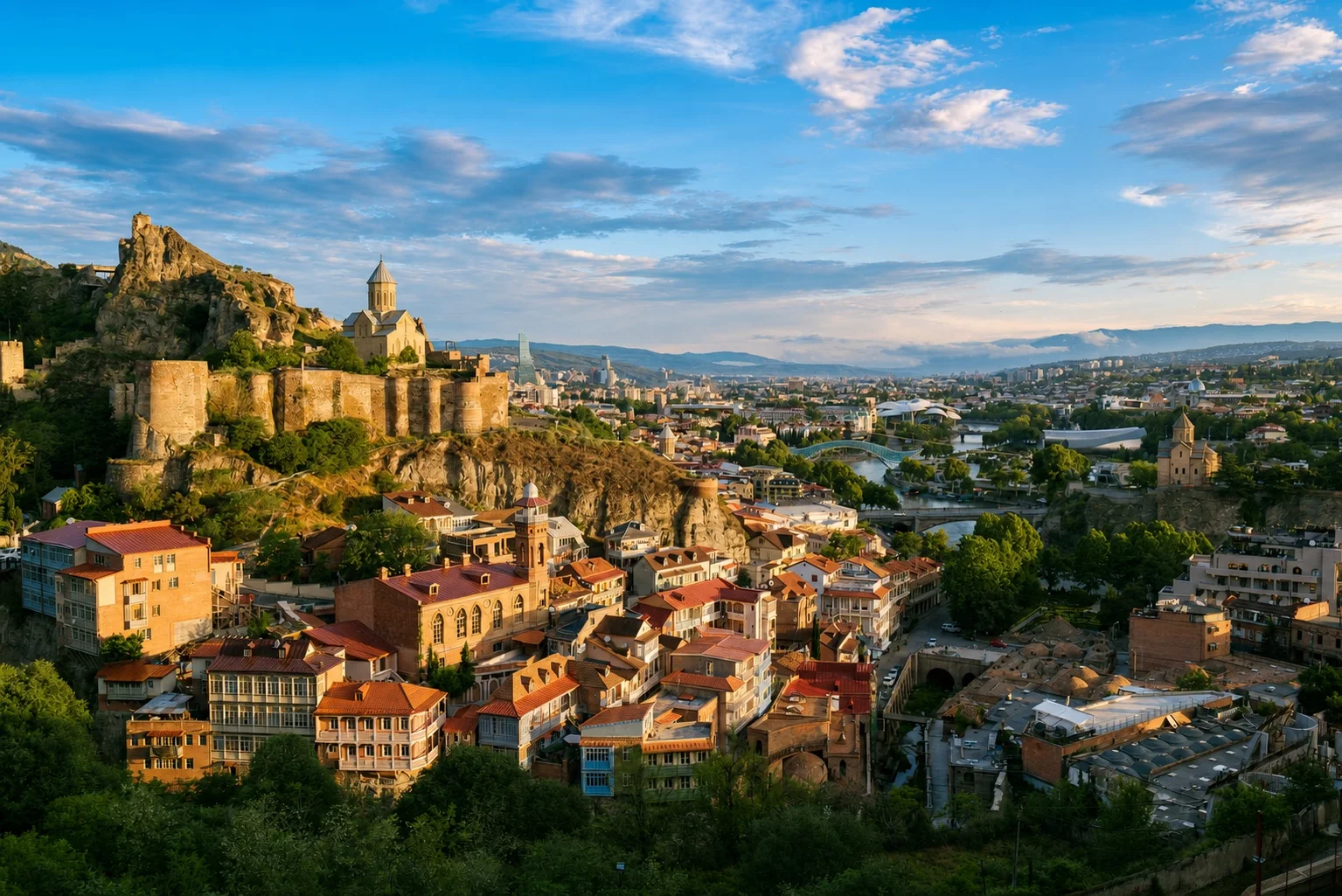Tbilisi cityscape viewed from above